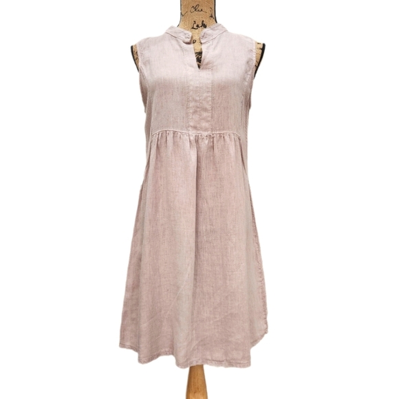 Terzo Millennio Made In Italy, Linen dress, Soft Blush, US Womens  Medium - Picture 2 of 9